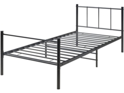 Cama individual Laos [EN.CASA] con somier - metal - 90 x 200cm - Negro