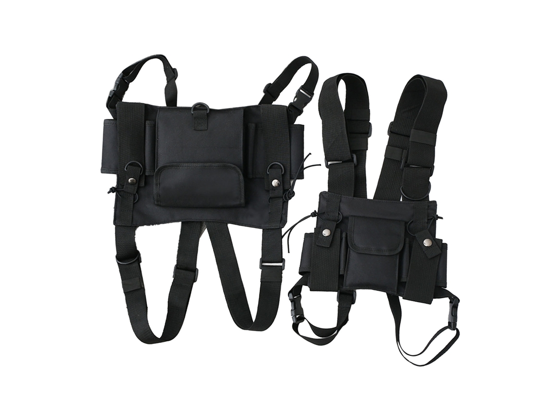 2026-mochila Pecho Oxford Nylon Universal Sin Manos Bolsa Delantera Para Camping Outdoor Negro