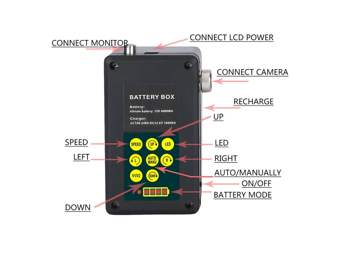 Cámara de pesca subacuática con pantalla LCD de 10 pulgadas y 360 grados.