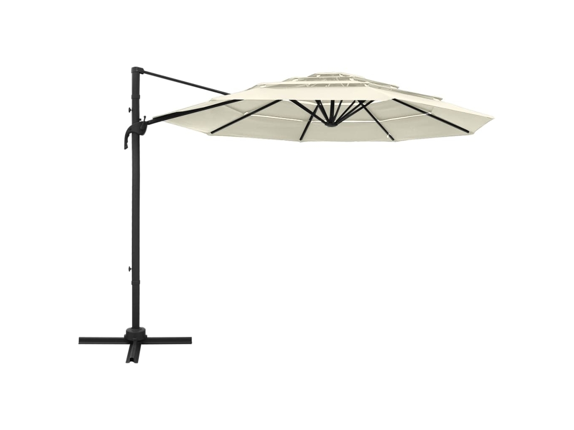 Maison Exclusive - Sombrilla Jardín De 4 Niveles Con Palo De Aluminio Arena 3x3 Cm
