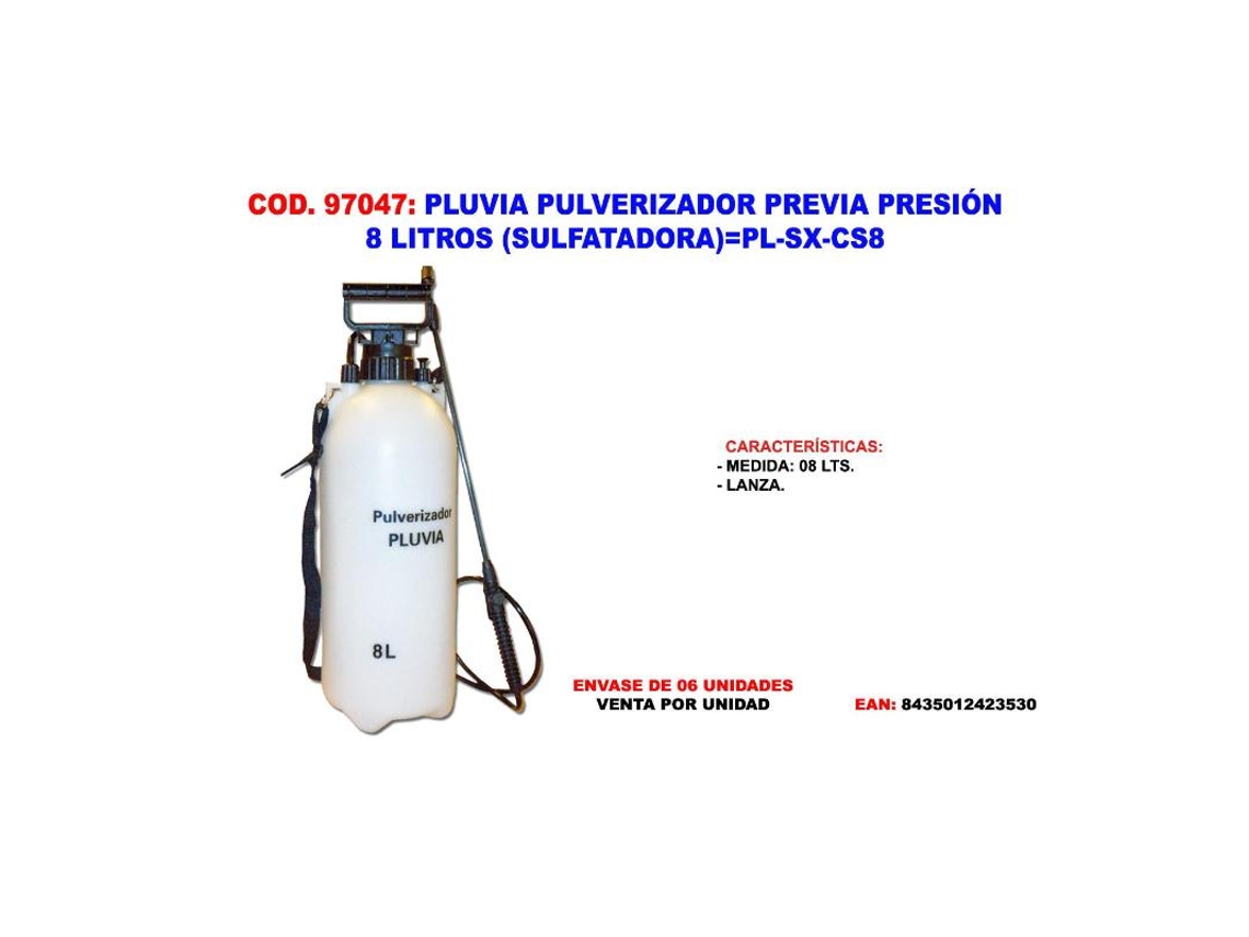 Pluvia pulv.previa presion 8 litros (sulfatadora) pl-sx-cs8