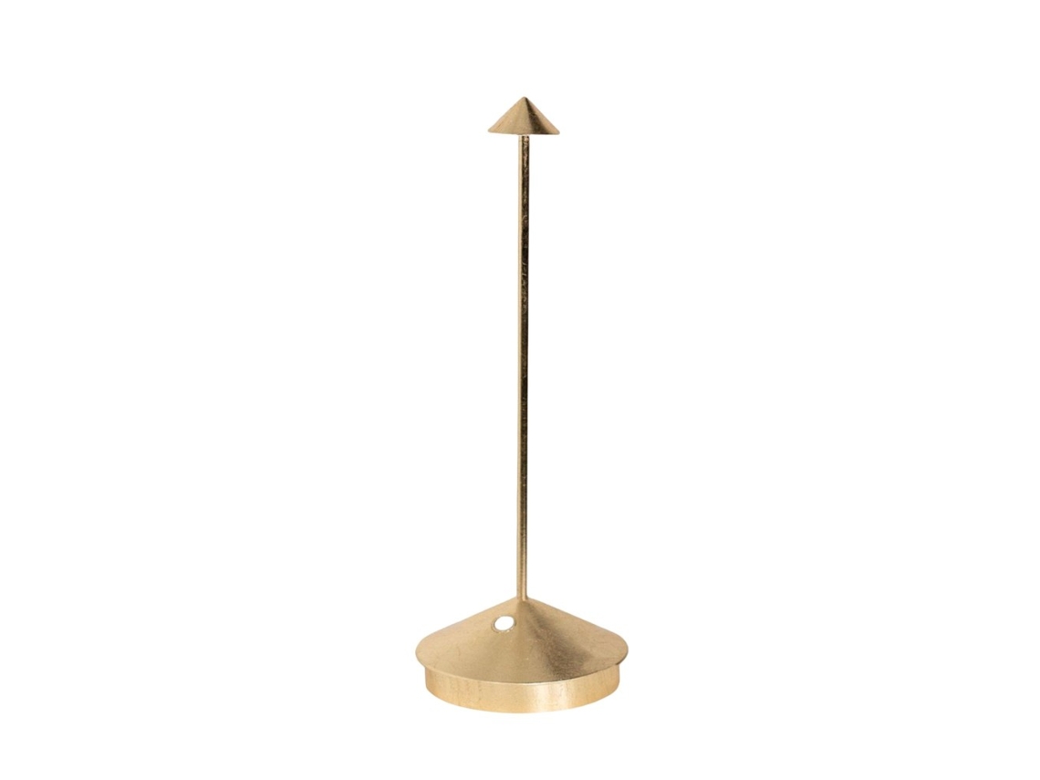 Lámpara De Mesa Led Inalámbrica Recargable Y Regulable Pina Pro Gold Leaf Color Zafferano