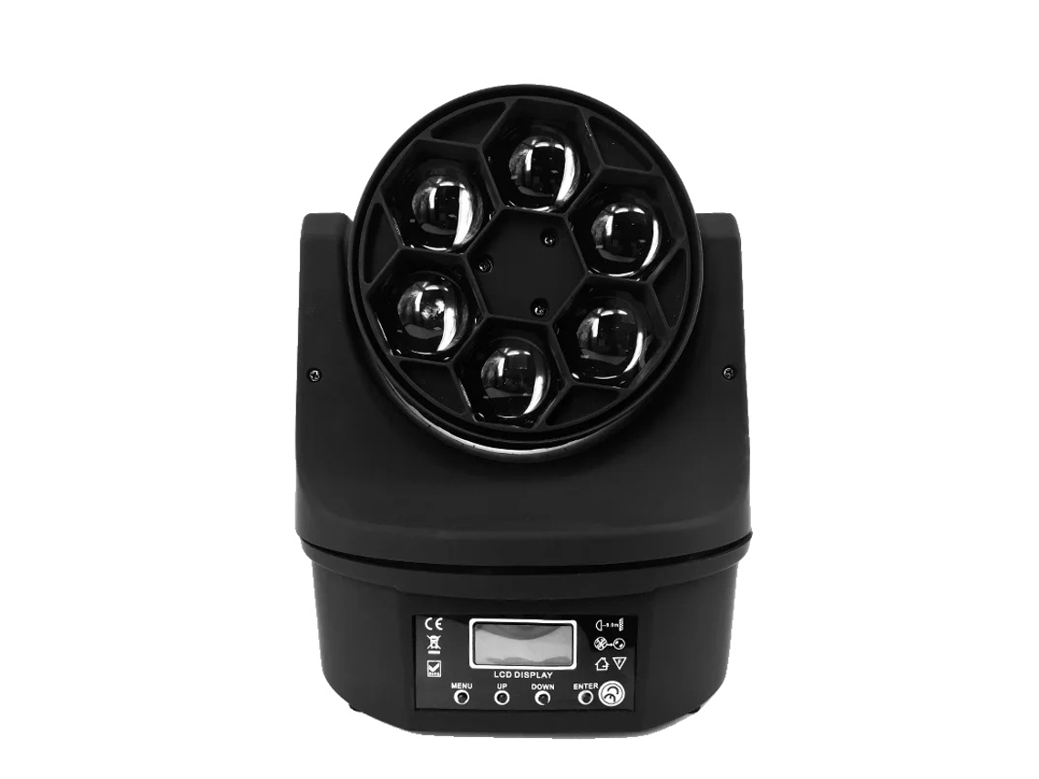 Efectos de luz, haz y lavado ajustables, control DMX, 6 LED RGBW de 15 W, enchufe OEM europeo