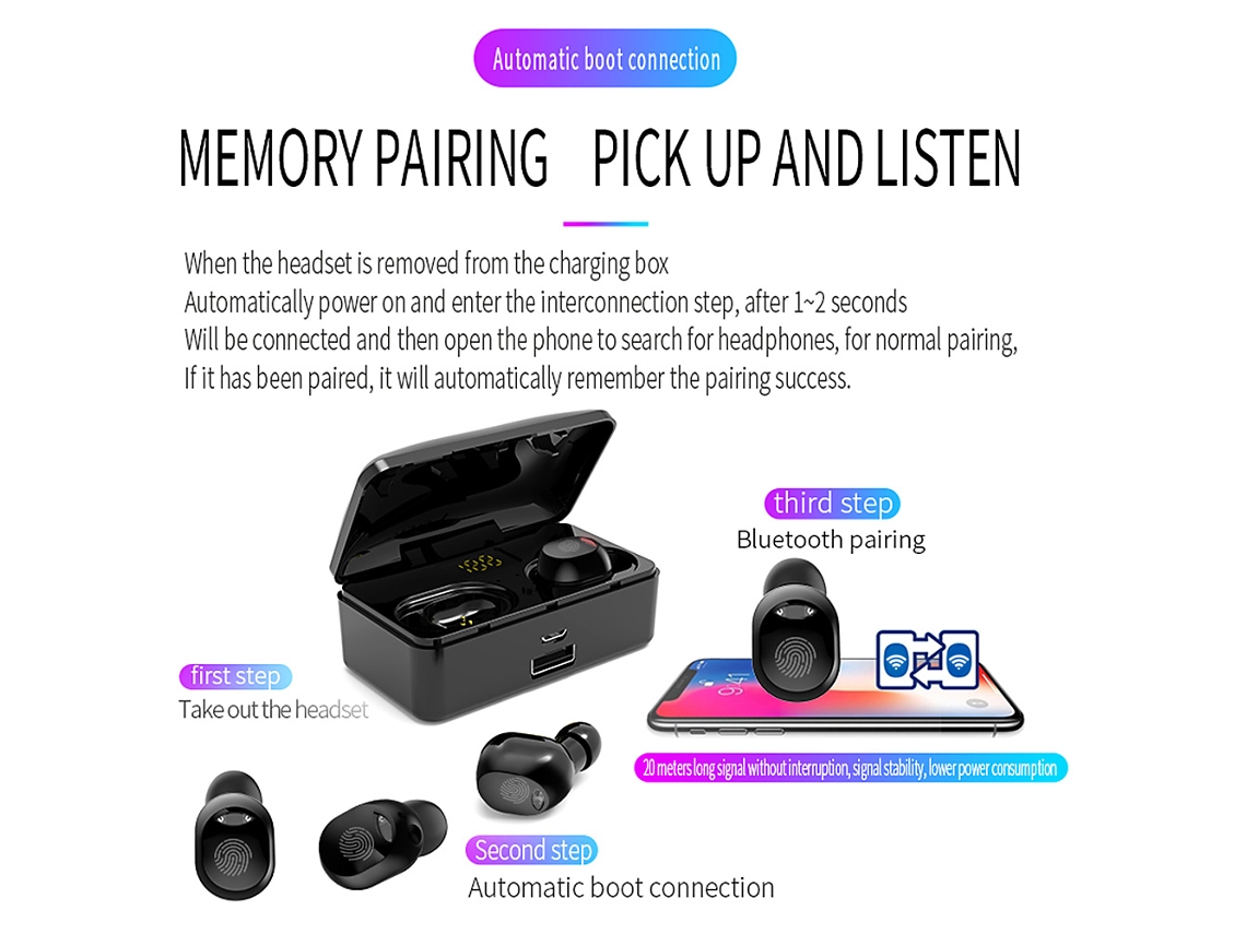 Auriculares Bluetooth (control Táctil, Conexión Inalámbrica) G10 Tws Negro Producto Tongtuo