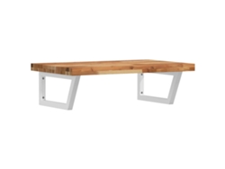 Estante de lavabo de pared acero y VIDAXL madera maciza de acacia