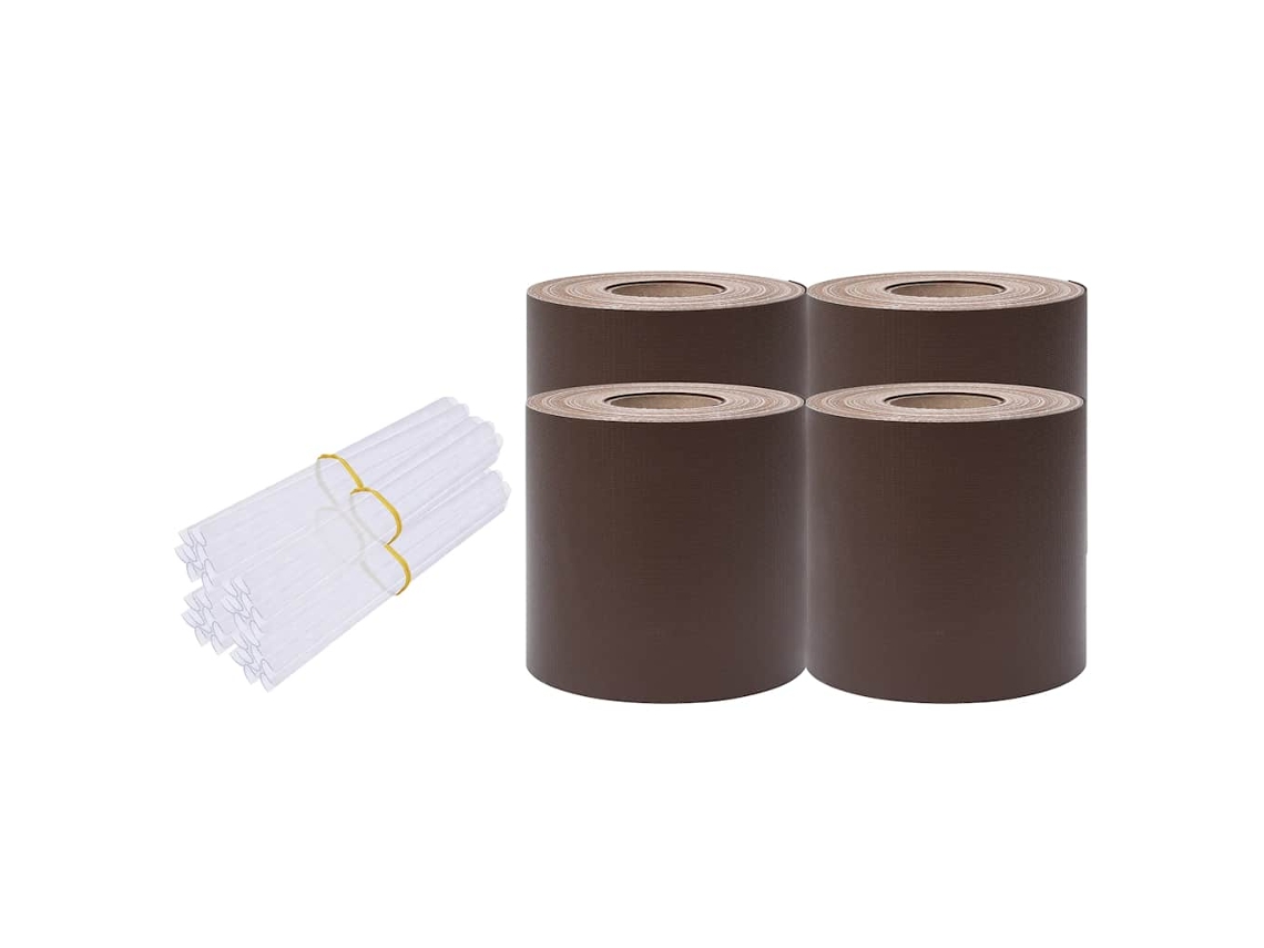 Maison Exclusive - Paneles De Privacidad 4 Uds Pvc Marrón 35x0,19 M