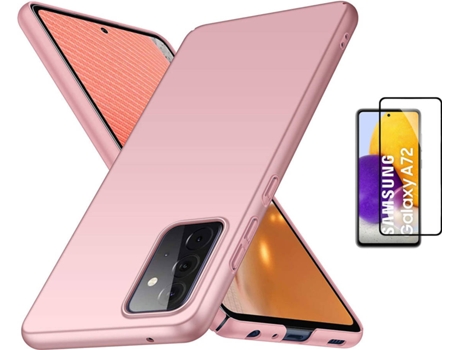 Kit Carcasa Y Protector Samsung A72 5G Full Cover Turtleshell Rosa