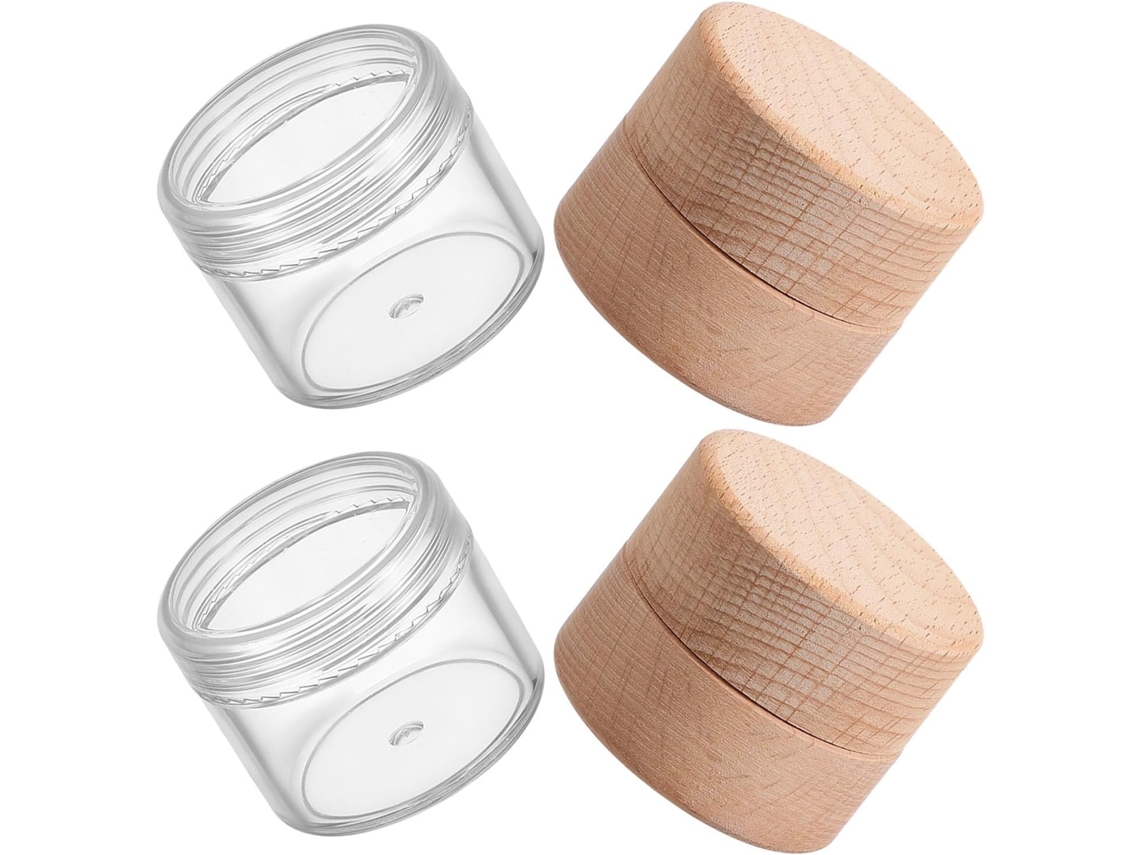 Joyero Redondo Portátil Madera Juego 2 Compacto Bodas Viajes Elegante Estuche Guardar Anillos Pendientes Mini