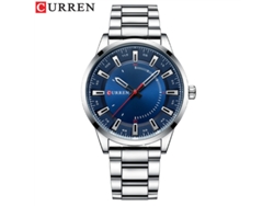 Reloj Casual Para Hombre (azul Plateado), Resistente Al Agua, Correa De Acero, Esfera Grande.