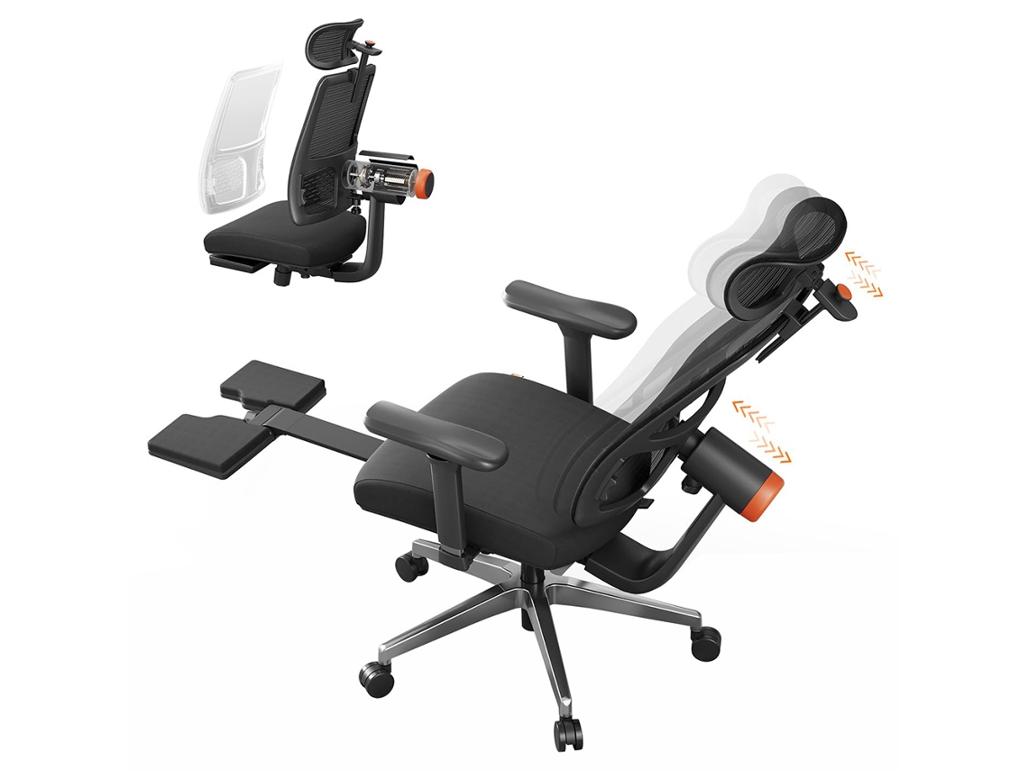 Silla ergonómica Newtral Magich Bpro con reposapiés y reposacabezas autoajustable