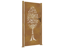 Maison Exclusive - Puerta De Jardín 100x175 Cm De Acero Corten Con Diseño De Árbol