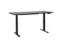 Escritorio para usar de pie o sentado BELIANI Destines de Tablero de fibra Negro 180x80x128