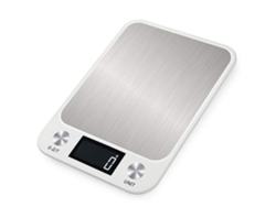 HYMNORA Báscula de Cocina Digital Multifuncional hasta 10 kg en Acero Inoxidable con Pantalla LCD