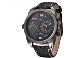 Deportes Denim Reloj De Pulsera Masculino Doble Movimiento Reloj De Cuarzo Casual Lona Masculino Militar Gran Reloj Yuysan