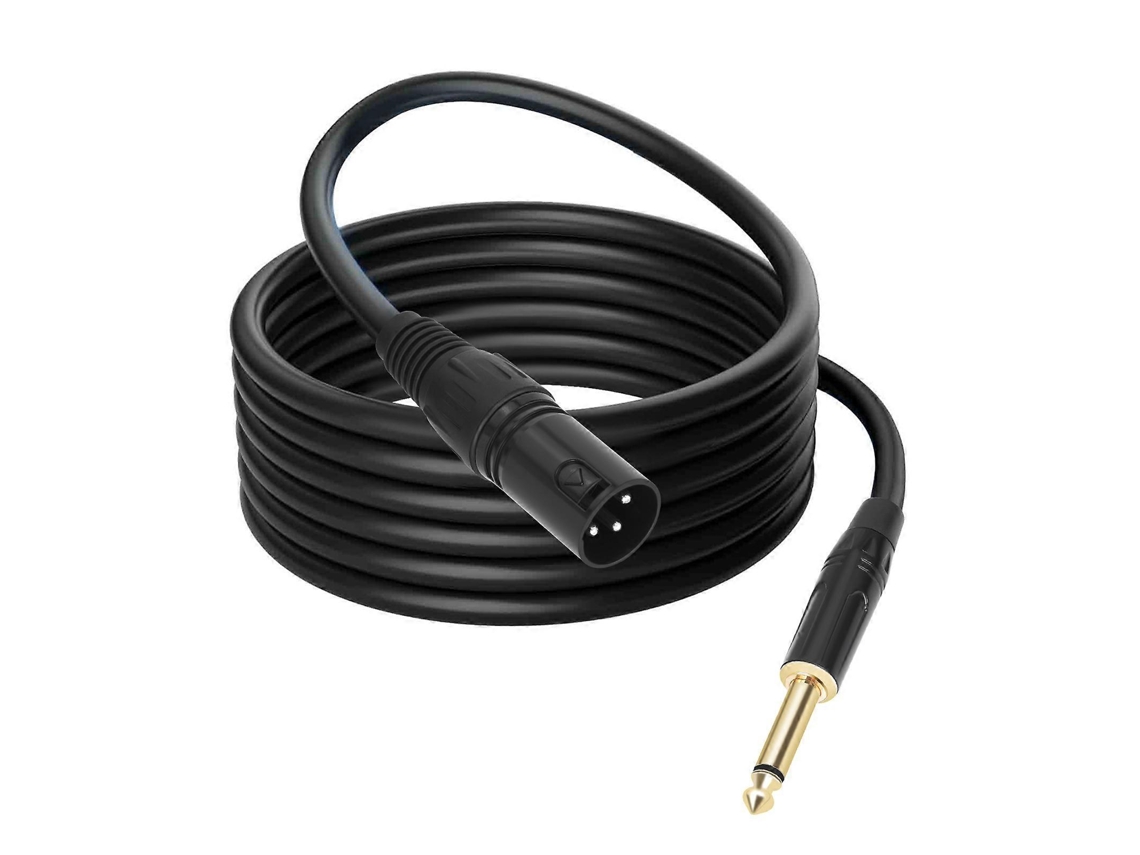 Cables de audio no balanceados de 6,35 mm a 6,35 mm con 3 pines macho para tarjetas de sonido y altavoces activos (longitud opcional) - LALAMOLI
