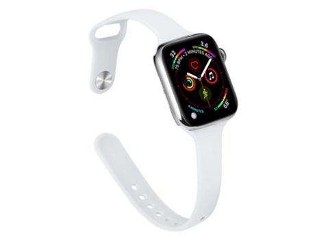 Correa adelgazante de silicona para Smartwatch para Apple Watch Series 9, 8 y 7 41 mm / SE 3 y SE 2 y 6 y SE y 5 y 4 40 mm / 3 y 2 y 1 38 mm (Blanco)