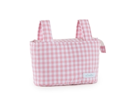 Bolsa organizadora para carro de bebé MI BOLLITO Rosa Vichy 15 x 18 x 45 cm