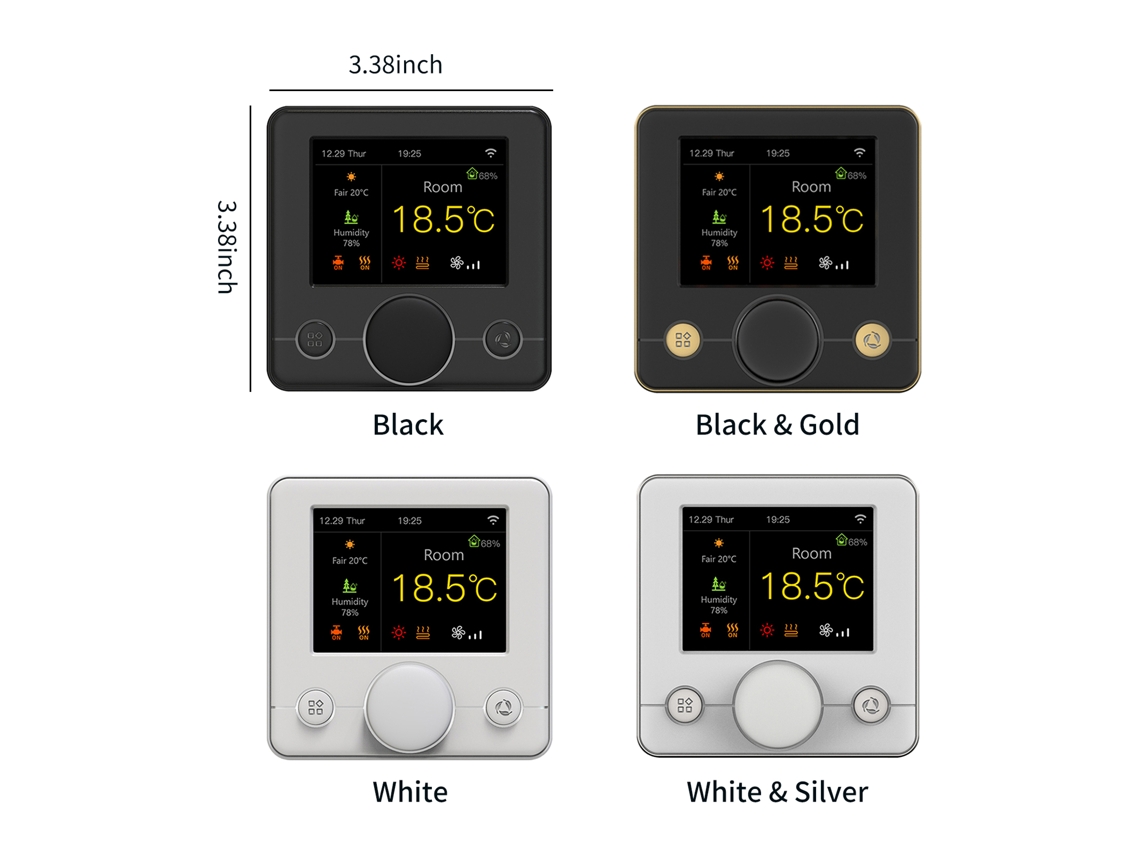 Termostato Inteligente Wi-fi Con Pantalla Lcd Rgb Programable Y Control Por Voz Alexa.