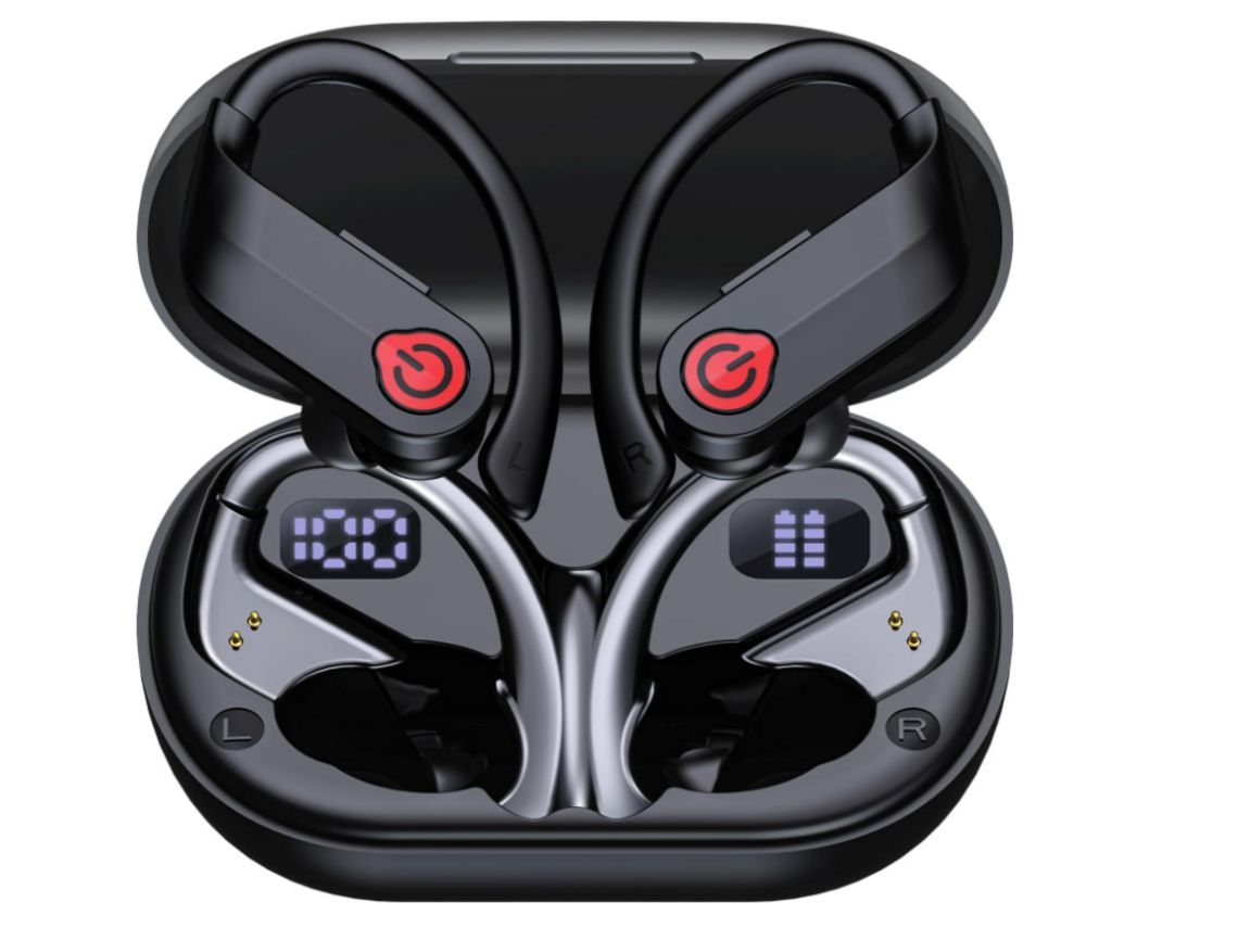 YEMAESRE Auriculares Bluetooth Impermeables Sin Horas de Carga con Cancelación de Ruido Negros