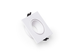 Marco cónico cuadrado inclinable para bombilla LED GU10/GU5.3, diámetro de corte 75 mm, blanco, Ledkia
