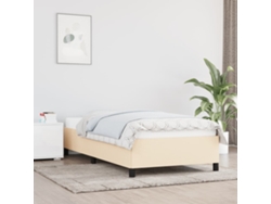 Estructura De Cama Sin Colchón Tela Crema 80x200 Cm
