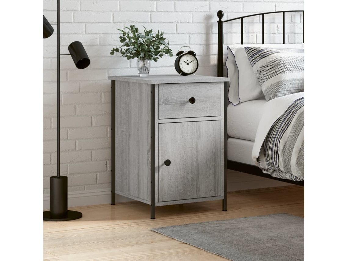 Mesita de Noche 40X42X60 Cm Derivados Madera Gris Sonoma