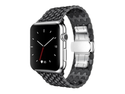 Bracelete Para Apple Watch 42/41/40/38mm - Metal Com Textura De Dragão Preto