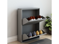 Zapatero Sokndal con 2 puertas abatibles metal 71 x 50 x 15 cm gris [EN.CASA]