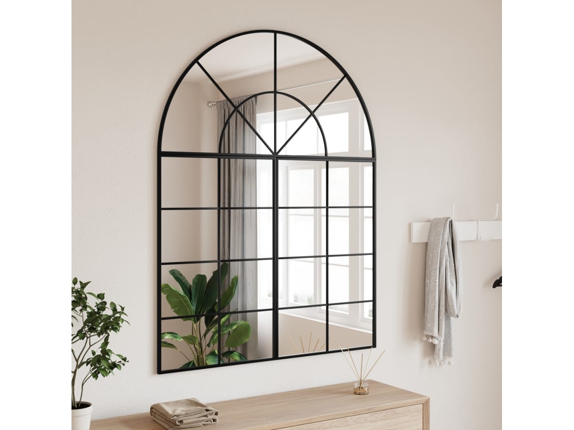 Espejo De Pared Arco De Hierro Negro 100x130 Cm