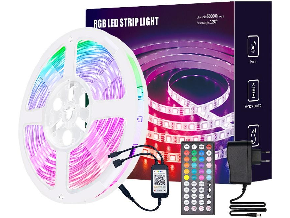 Tiras De Luces Led, 10M 60Led Smd 5050 Tiras De Luces Rgb Flexibles A Prueba De Agua Con Control Remoto Ir De 44 Teclas Para Decoración CHRUI