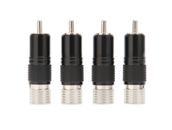 Conector Rca Lotus R1738 Latão Revestido Com Ródio 4pcs Sem Solda 10mm Para Áudio Profissional