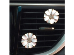 2 Clip De Aire Para Coche Con Flores Margarita Aromatizador Interior Diamantes Brillantes Accesorios Automotriz Rosa