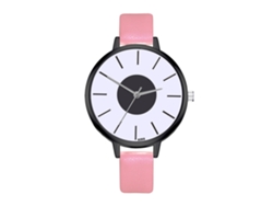 Reloj De Pulsera Analógico De Cuarzo Redondo De Aleación Para Mujer, Estilo Moderno, Color Rosa.