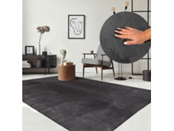 Rebe-alfombra Moderna De Pelo Corto, Suave, Antideslizante, Lavable A 30°c, Peluda, Antracita, 80x160 Cm