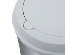 Cubo de basura plateado y blanco de 50 L