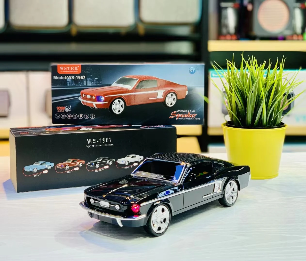 (negro) Altavoz Bluetooth Inalámbrico Con Forma De Coche Deportivo Con Ranura Para Tarjeta Tf, Usb, Fm, Tws Y Llamadas Manos Libres.