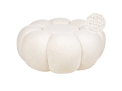 Reposapiés tapizado BELIANI Beaufort de Bouclé Blanco 60x60x27