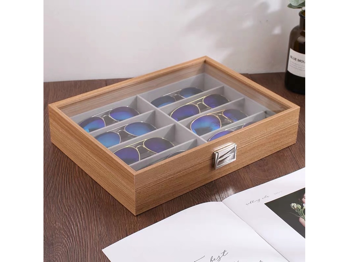 Caja De Almacenamiento Para 8 Vasos, Acabado Premium, Madera, Pdmdf07*