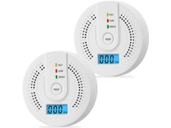 Alarmas Digitales Y Sonoras - Detectores Portátiles De Monóxido De Carbono (sin Batería) - 2 Unidades