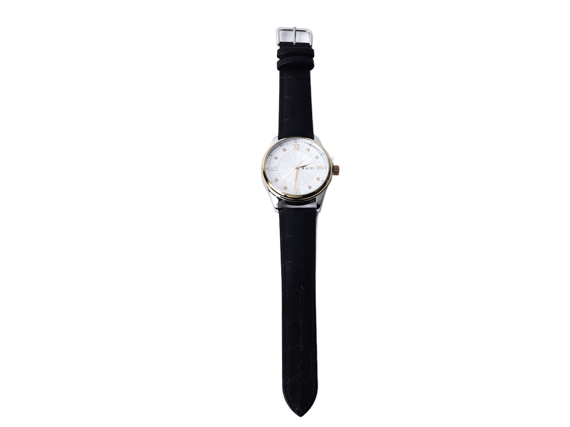 Reloj De Cuarzo Para Hombre Con Doble Calendario, Correa De Piel Sintética, Para Uso Diario.