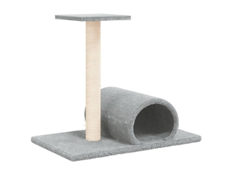 Poste Rascador Para VIDAXL Gatos Con Túnel Gris Claro 60x34,5x50 cm