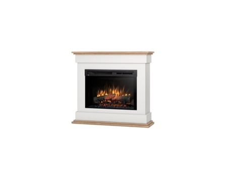 Chimenea eléctrica LED independiente LENOX 26' Blanco mate / Roble claro 97 x 88 x 29 OUTINFIRE