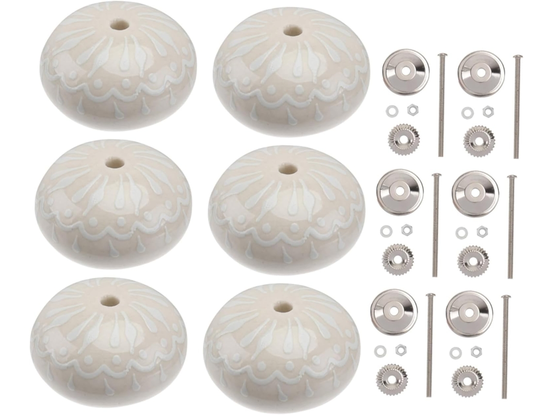 Juego De 6 Tiradores, Sencillos De Color Blanco, Para Armarios Y Muebles