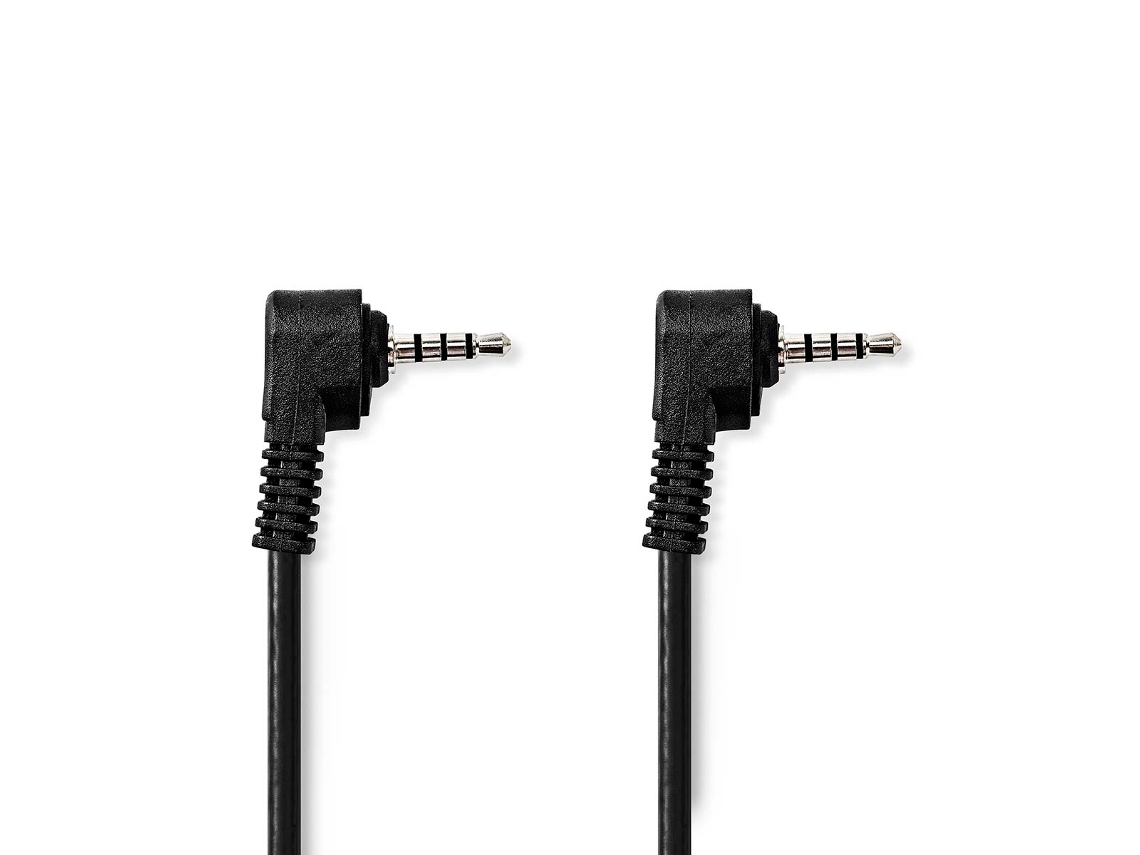 Audio Video Cable 3.5 mm Male 3.5 mm Male Nickel Plated 2.00 m Round PVC Black NEDIS