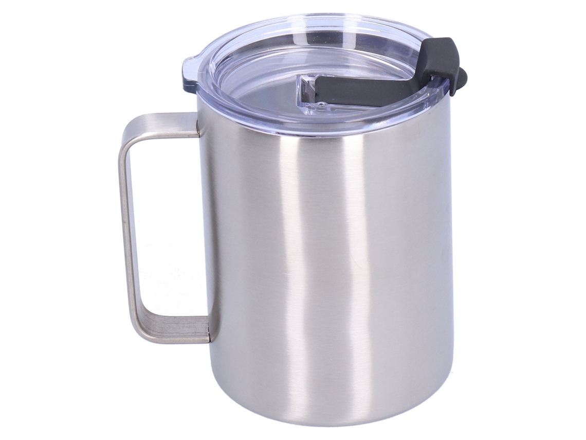 Vaso de té al vacío de 15 oz con tapa y asa, taza térmica de acero inoxidable para café, hogar y oficina.