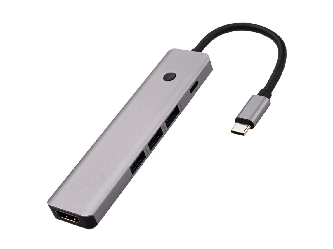 Adaptador USB Hub Múltiple USB C 5 En 1 Con 1 Puerto 4k 1 100w Pd Y 3 USB 3.0 Para Macbook Pro/air Mac Pro Imac Surface Pro Xps Yizhood