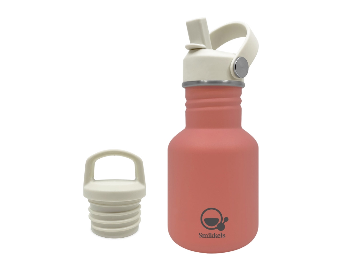Botella de acero inoxidable Smikels rosa de 350 ml, a prueba de fugas, para niños, ideal para la escuela.