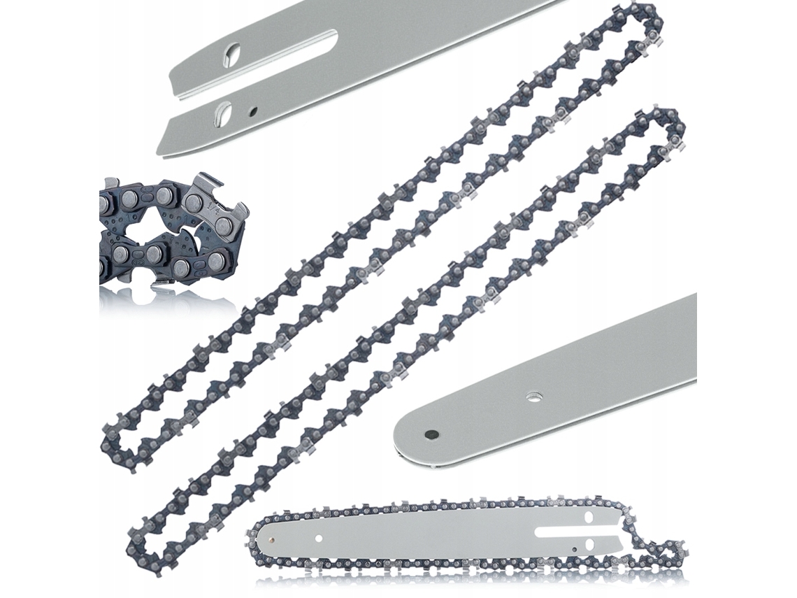 Juego de guías de 8'' + 2 cadenas de 1/4'' – Acero Templado | Corte preciso | Para mini motosierra