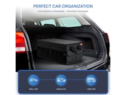 Organizador De Maletero Plegable Premium Negro De Gran Capacidad, Tela Oxford, Diseño Antideslizante, Bolsa De Almacenamiento Plegable Con Múltiples C