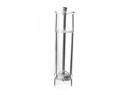Molinillo de sal y pimienta cilíndrico manual ajustable de acrílico transparente con pieza de cerámica, 8,3 pulgadas.